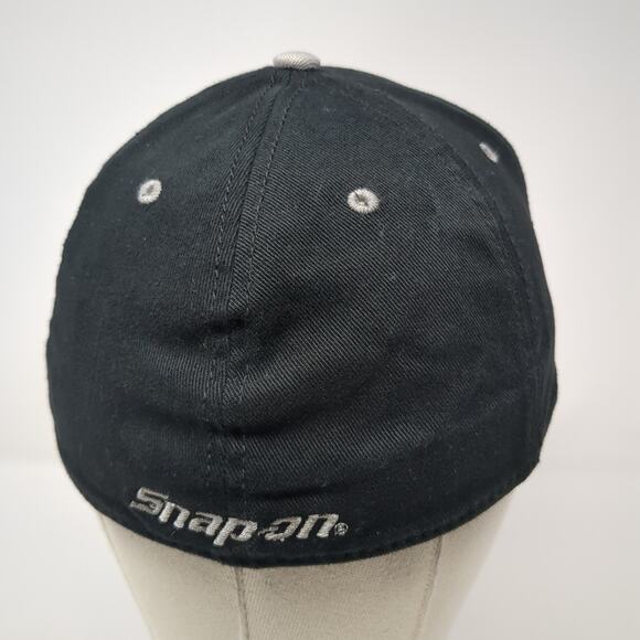Snap On Fitted Baseball Cap Black One Size Embroidered Vented Holes Wild Impact - Picture 6 of 9